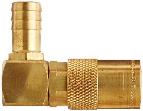 Eaton Hansen FTS318V Brass de 90 graus Mangueira hidráulica de hidráulica, soquete com válvula, ID da mangueira de 1/2 ,
