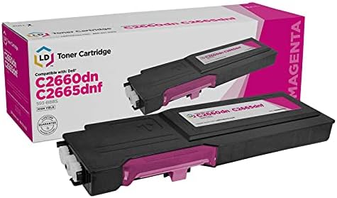 LD © Dell compatível com o cartucho de toner de alto rendimento VXCWK Magenta inclui: 1 593-BBBS Magenta para uso em impressoras Dell Color Laser C2660DN e C2665DNF