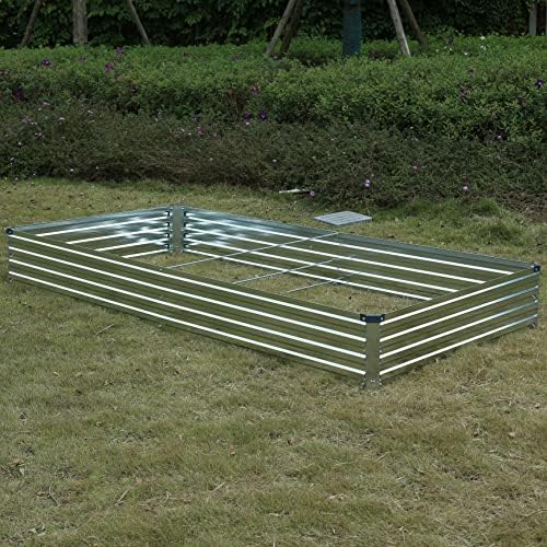 Anoble 6x3x1ft galvanizado canteiros de jardim, kit de aço de plantador de metal grande ao ar livre para vegetais, flores,