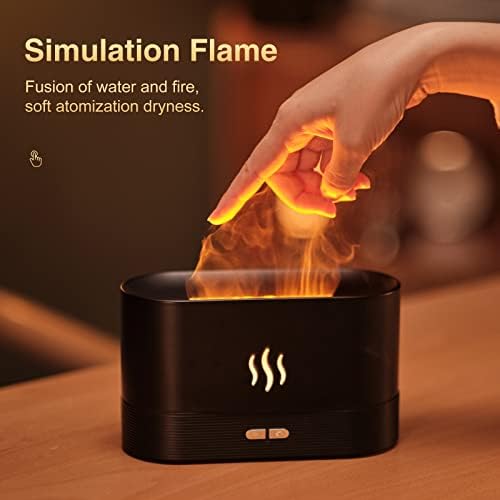 Umidificador do difusor de chama, umidificador de ar de simulação de Pikapikap, 180 ml de aroma portátil de óleo essencial