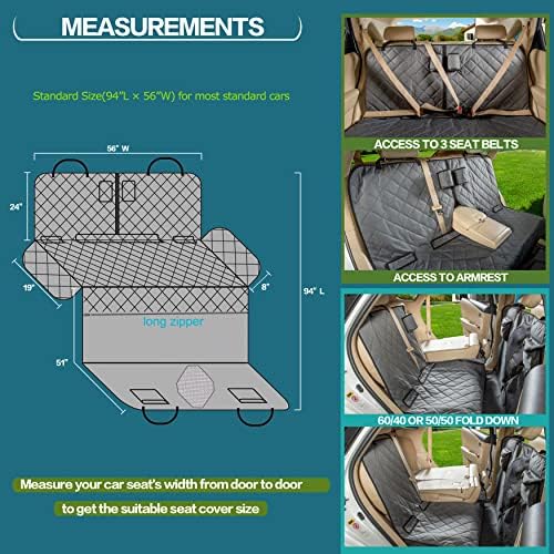 Cover de assento do carro YEENIS para cães todos cobertos na tampa do banco traseiro com janela de malha, bancada e capa da capa