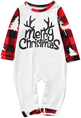 Pijama de Natal para Família 2022 “Feliz Natal” Impressão PJS Conjuntos de combinação Decorações de Natal Árvore de Natal