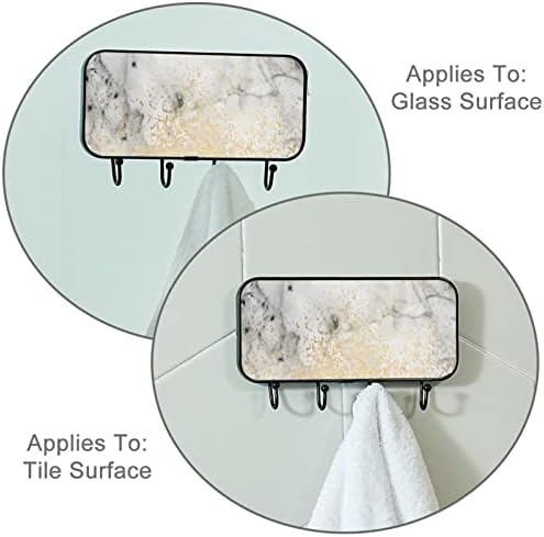 Ganchos de parede para ganchos de utilidades suspensas, textura de mármore branco dourado, ganchos de banheiro ganchos