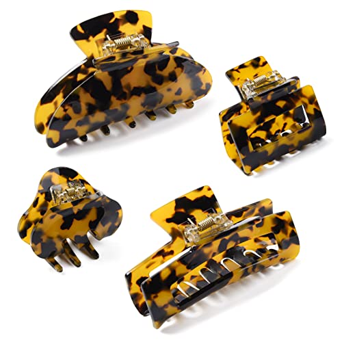 4pcs Garra Clips de tartaruga cabelos banana barretas celulóide francês borboleta maxilar clipes de leopardo prenda pino dentes prenda