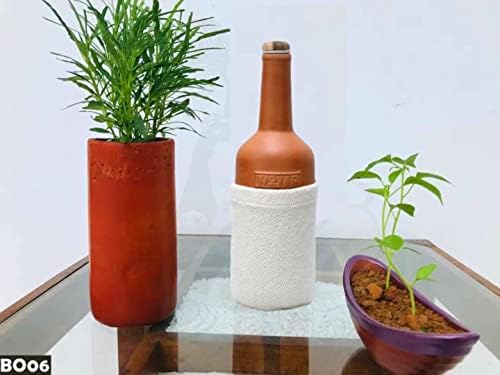 Ceilão de argila artesanal garrafa de água para beber cerâmica natural terracota ecológica nova e auto -resfriamento