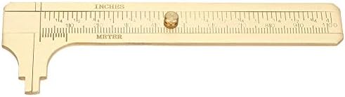 Pinça de bronze escala dupla mm/polegada pinça vernier mini portátil bronze pinça deslizante régua de medição de 0,1 mm Ferramenta de medição útil