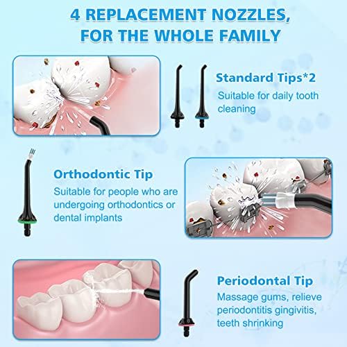 Limpeza de dentes sem fio com fio de água: fluxos de água portáteis de irrigador oral com 3 modos e 4 dicas | Limpador de dentes