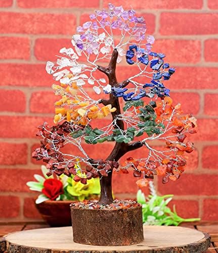 7 Chakra Árvore da Vida, Árvore da Vida Cristal - Árvore de pedras preciosas feitas à mão, árvore feng shui, decoração