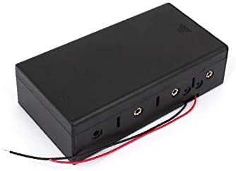 X-Dree Spring Carregada de fio Retângulo preto plástico preto 4 x D 1,5V Caixa de armazenamento da caixa do suporte da bateria