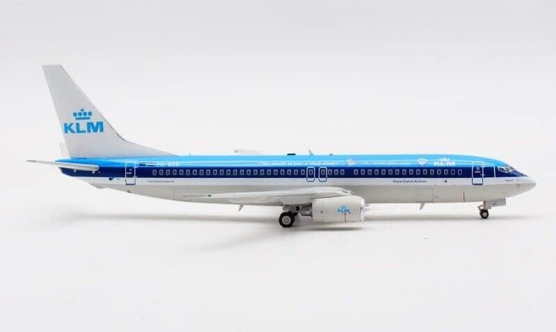 Jfox KLM Royal Dutch Airlines para Boeing 737-8K2 PH-BXN com Stand Limited Edition 1/200 Aeronave Diecast Modelo