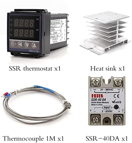GUTK REX-C100 Exibir Digital Controlador de Temperatura Inteligente K Termoparto de Estado Sólido Relé SSR-40DA MENO DE COMBIOLAÇÃO