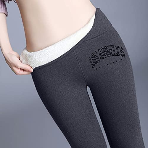 IIUS Leggings de lã para mulheres inverno quente perneiras térmicas de alta cintura lisca de calças elásticas calças de treino