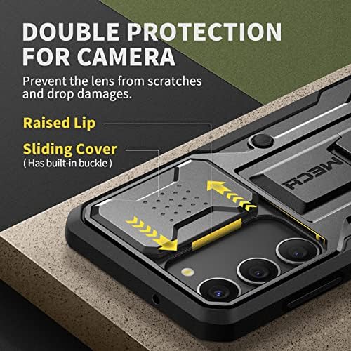 Tongo para a caixa do Samsung Galaxy S23, [com protetor de tela e tampa da câmera deslizante] [Proteção de gota de gotas de