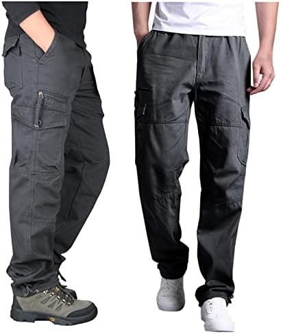 Calças de carga masculinas com bolsos múltiplos ripstop ripstop impermeável calças para homens trabalham viagens ao ar livre calças