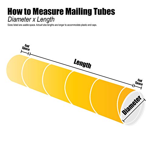 Tubos de correspondência de suprimentos de pacote superior com tampas, 2-1/2 x 30, Kraft,