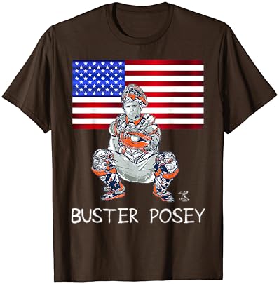 Buster Posey Quarto de julho American Flag T -Shirt - Vestuário