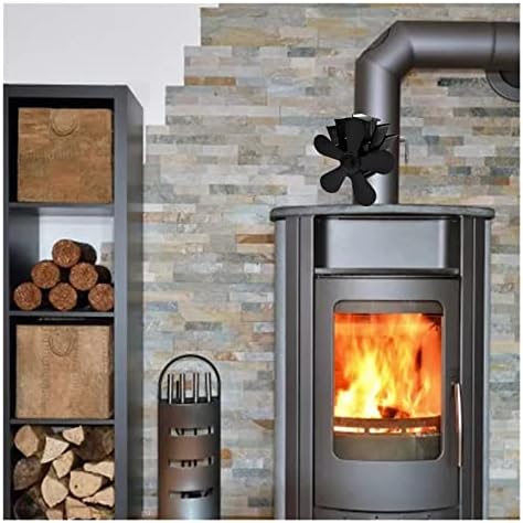 Uongfi 5 lâminas lareira calor fogão fogão trode de madeira queimador de madeira home lareira ventilador de calor eficiente