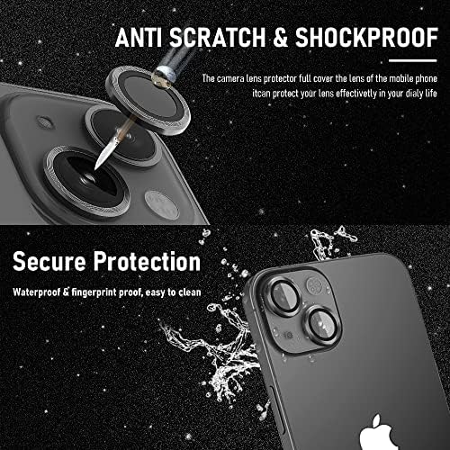 GGOOIG 2-PACK para iPhone 13 e iPhone 13 Mini Câmera Protetor de lente, 9H Vidro temperado + Protetor de câmera de
