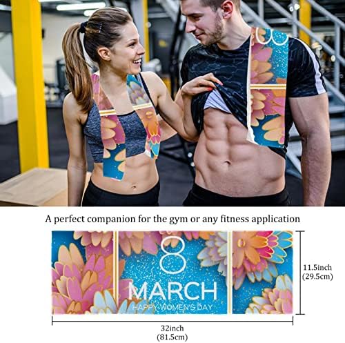 Guerotkr 2 PCs, toalha de ioga, toalhas de ginástica, toalhas de treino para academia, toalha de suor, março Color Flor Blue Padrão