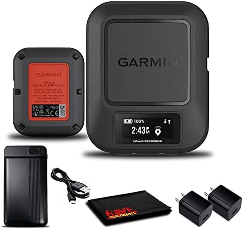 GPS Garmin Inreach GPS com carregador de bateria e dois adaptadores de parede USB
