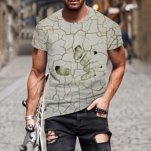 Camisas de praia de verão bmisEgm para homens personalidade muscular músculos abdominais 3D camiseta de impressão digital com