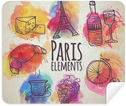 Vida colorida France Eiffel Tower Paris Limpeza de tecidos Limpador de tela 2pcs Tecido