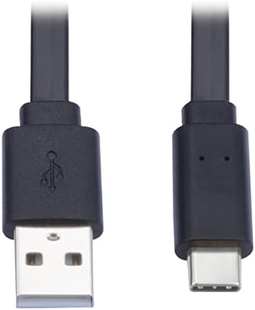 Tripp Lite USB-A para o cabo USB-C, design de cabo plano, USB 2.0, Sincronização e carga compatíveis com Thunderbolt 3, m/m 3 pés