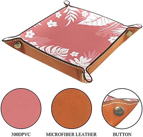 Folhas tropicais rosa e brancas fundo 1-01 para carteiras, relógios, chaves, moedas, telefones celulares e estojo de