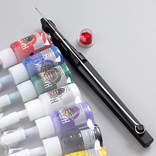 Kit de ferramenta de tatuagem DIY de tatuagem de mão Hawink Kit com 7 tinta 20 pcs agulhas de alumínio liga caneta gk-hw801tn01-1
