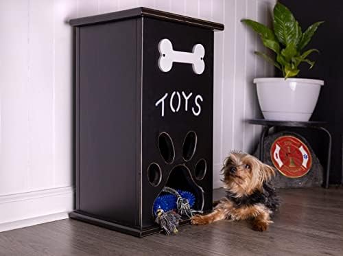 Torre de brinquedo de madeira de madeira durável preto facilmente limpo para cães ou gatos de qualquer tamanho de