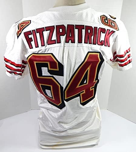 2000 San Francisco 49ers Fitzpatrick #64 Jogo emitiu White Jersey 48 DP28761 - Jogo NFL não assinado