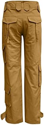 Calça de carga verde Zlovhe para mulheres, calças de carga folgada feminina com bolsos de calça de perna larga de pernas largas