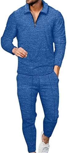 Zgdjzm Men Tracksuit 2 Peça Half-Zip Sports Track, pólo Sweatshirt Sweatpants Sweats Suits Sweat Suits