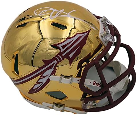 Deion Sanders assinou a Florida State University Seminoles Speed ​​Chrome NCAA Mini capacete - Mini capacetes da faculdade