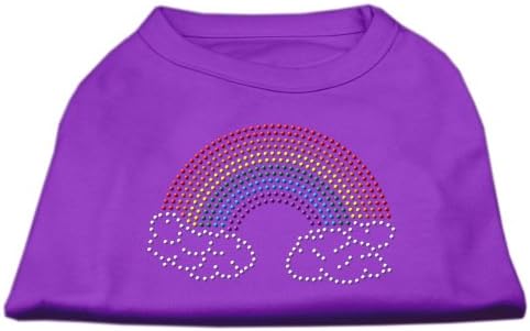 Rainbow Rhinestone Dog Shirt Purple XL (16