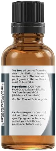 Viva Doria Pure Australian Tea Tree Oil, não diluído, grau alimentar, 30 ml