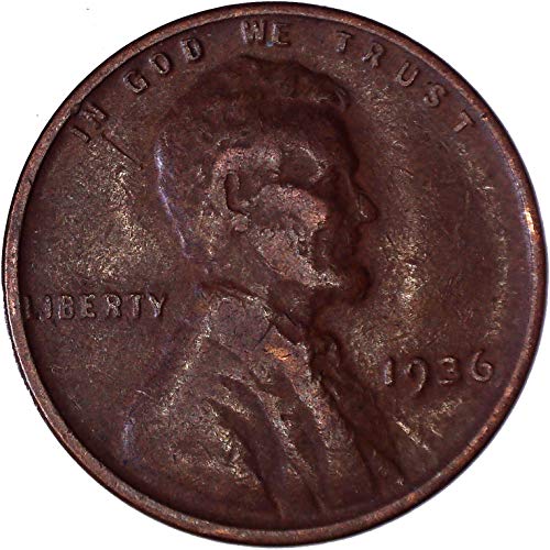 1936 Lincoln Wheat Cent 1C muito bom
