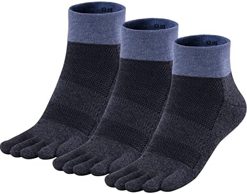 Orrinsports meias de dedo do pé para homens mulheres coolmax almofadas de cinco meias de dedos 3 pares meias de corrida respiráveis