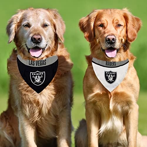 Animais de animais de estimação primeiro NFL Las Vegas Raiders Tie Bandana, pequena/média. Coltana reflexiva de futebol