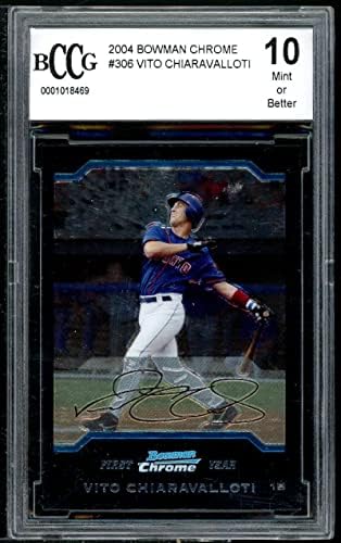 Cartão de estreia Vito Chiaravalloti 2004 Bowman Chrome #306 BGS BCCG 10