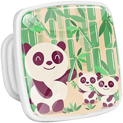 Pacote 4 botões de armário de cozinha desenho animado panda fofa maçaneta de cômoda