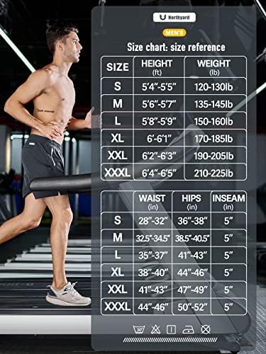 Northyard Men's Running Shorts atléticos de 5 polegadas Tênis de ginástica de ginástica rápida seca curta para treinamento ativo