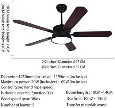 ZCX Remote Control Fan Light Light Teto Fan Restaurant Retro Wind Wind Home Room Fan Fan