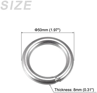 Metallixity 304 Aço inoxidável o anéis 4pcs, anel redondo soldado - para objetos pendurados