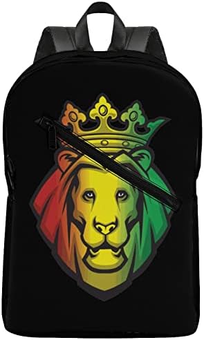 Lion Rasta Cabeça Viagem Backpack Imprima Padrão Daypack Sacos de ombros casuais com compartimentos para homens Escola Mulheres Escola