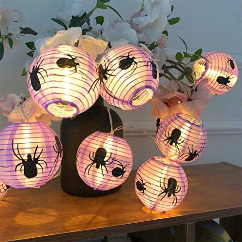 Ccoofhhc 3D Luzes de cordas LED de abóbora, aranha de abóbora Lâmpada de luz decorativa 10 LEDS Luz de decoração de Halloween para