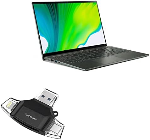 Boxwave Gadget Smart Compatível com Acer Swift 5 - Allader SD Card Reader, MicroSD Card Reader SD Compact USB para Acer Swift 5 - Jet Black