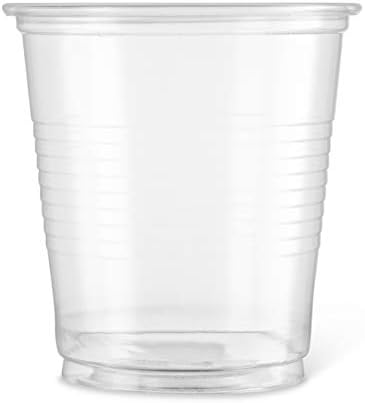[100 xícaras] Configurações de 3 onças de copos reutilizáveis ​​de plástico transparente para beber, banheiro, enxaguar,