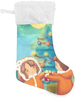 Pimilagu feliz natal crianças meias de Natal 1 pacote 17,7 , meias penduradas para decoração de natal