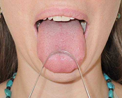 Raspador de língua de prata esterlina de Yatan - para atendimento odontológico, higiene oral e mau hálito